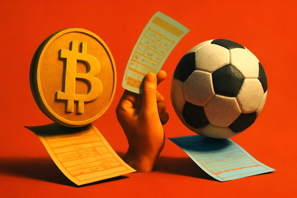 Bitcoin and soccer betting slips