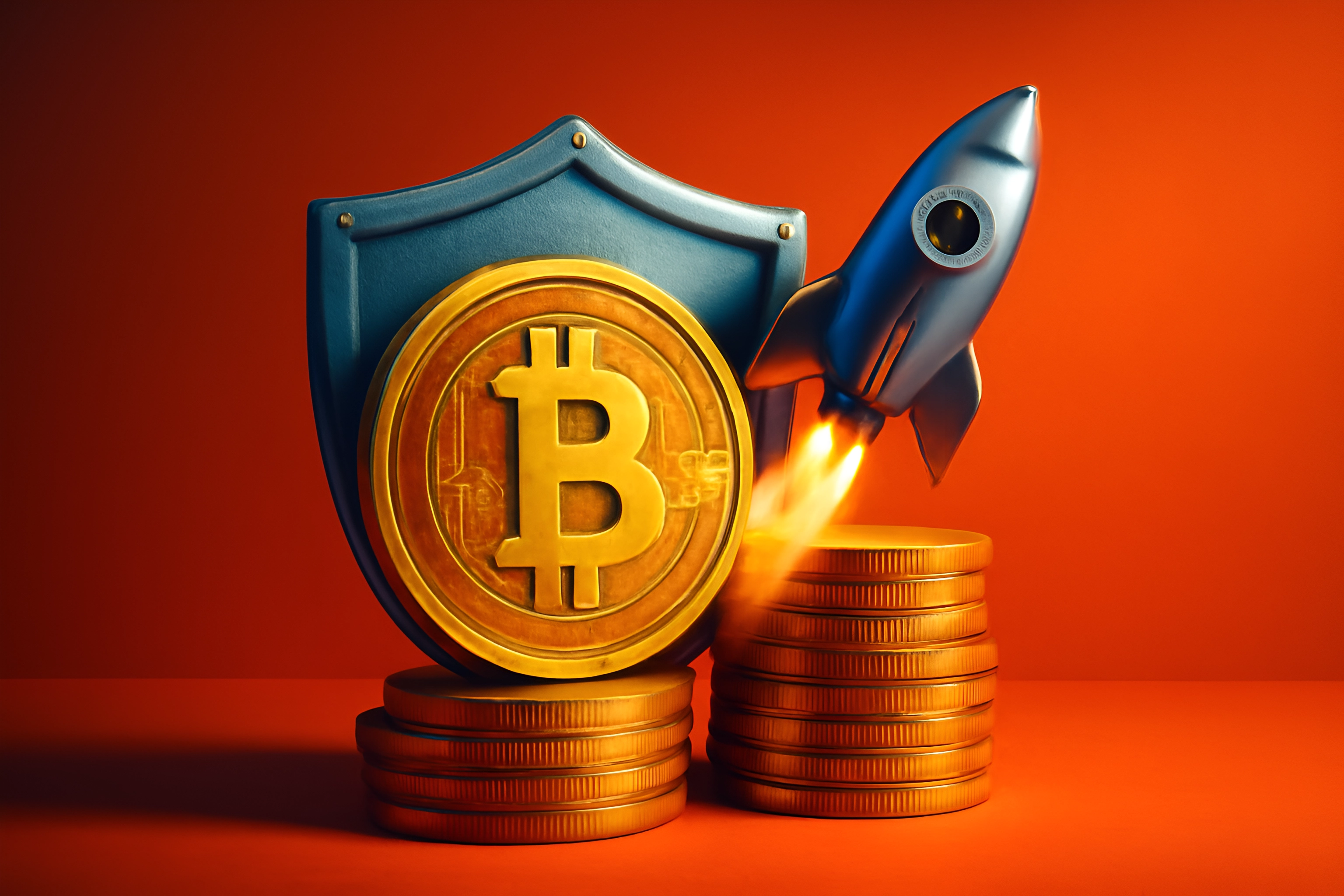 Scudo Bitcoin e lancio di un razzo