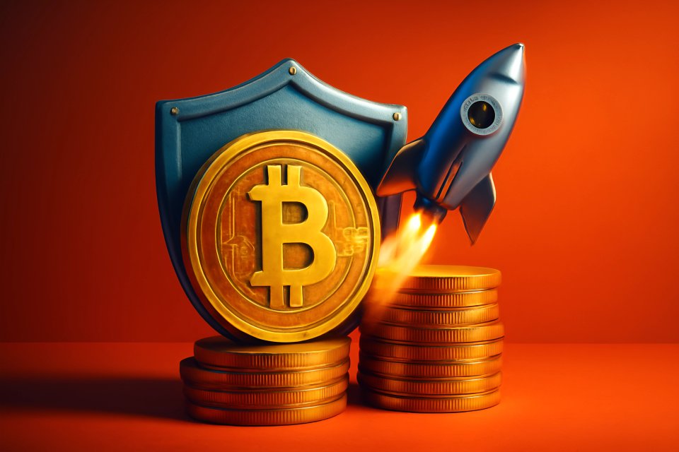 Scudo Bitcoin e lancio di un razzo