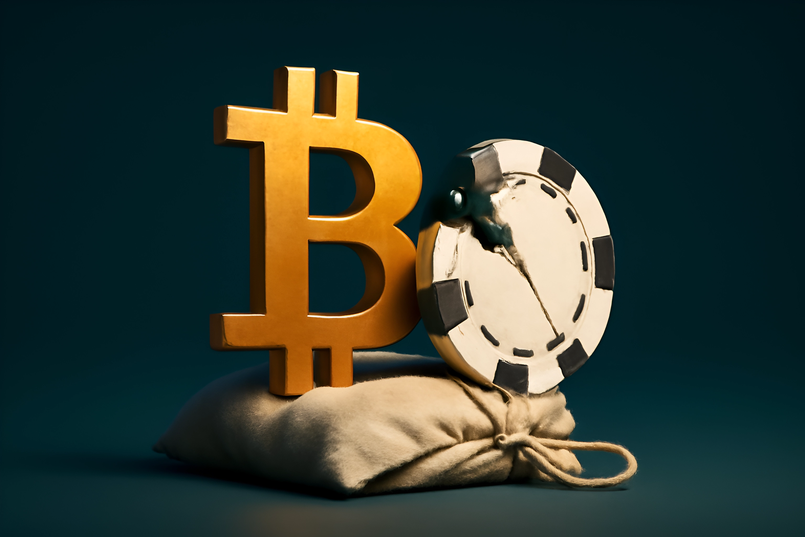 Bitcoin e fiches da gioco in esposizione