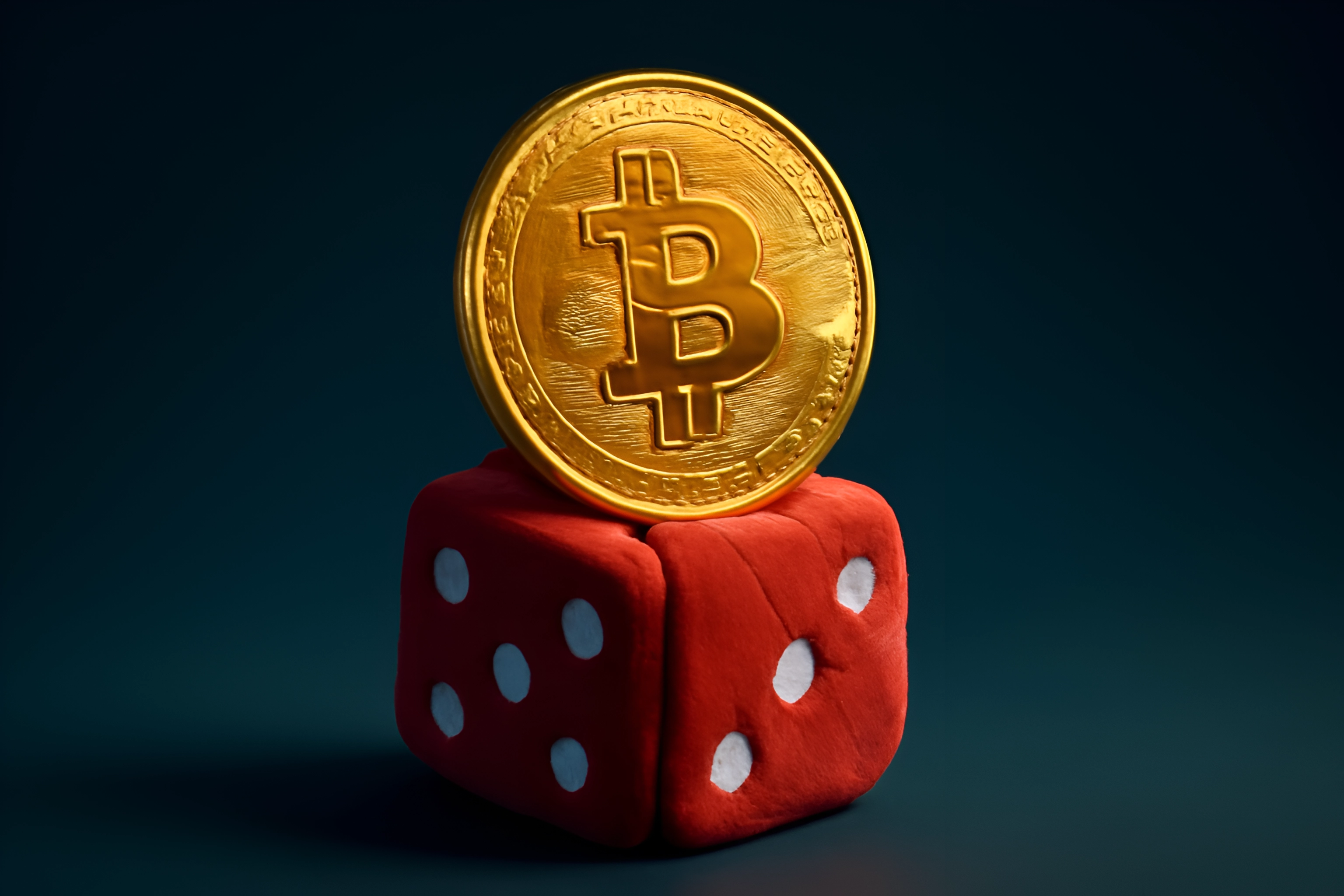 Moneta Bitcoin e dadi