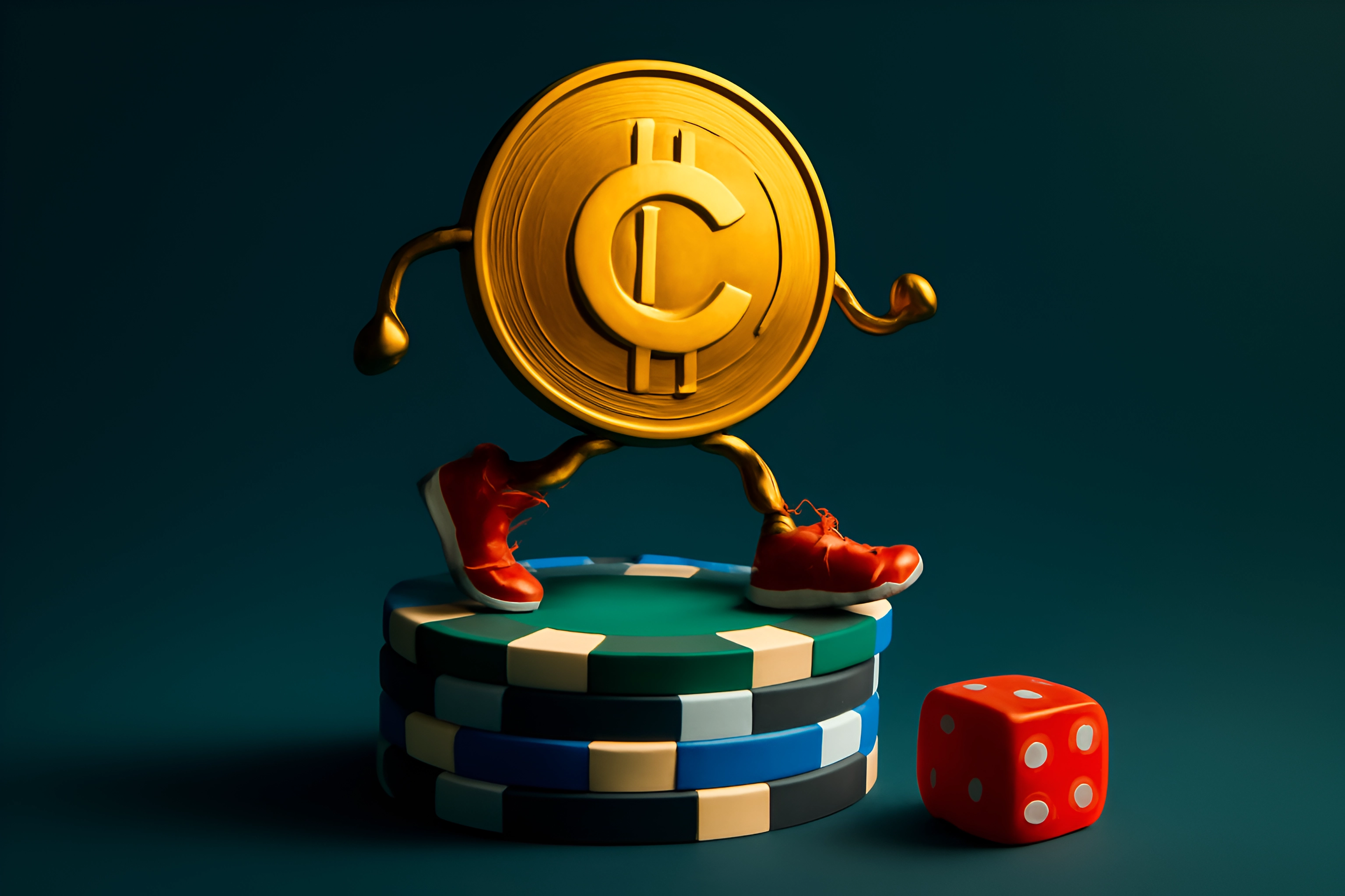 Moneta raffigurata su fiche da poker