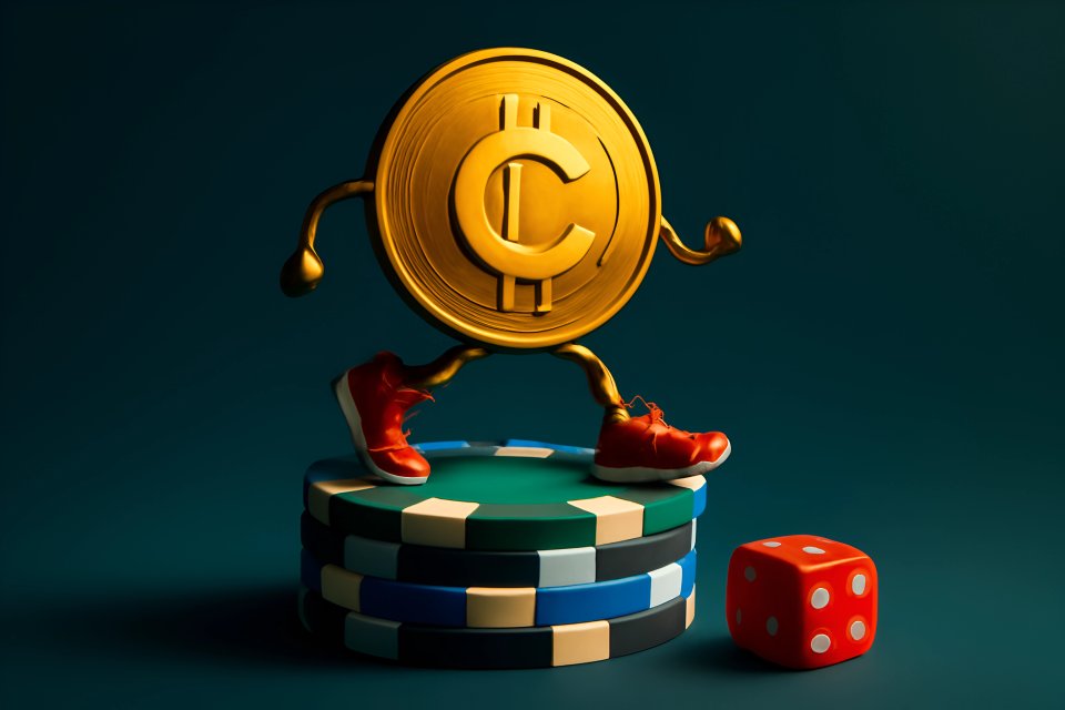 Moneta raffigurata su fiche da poker