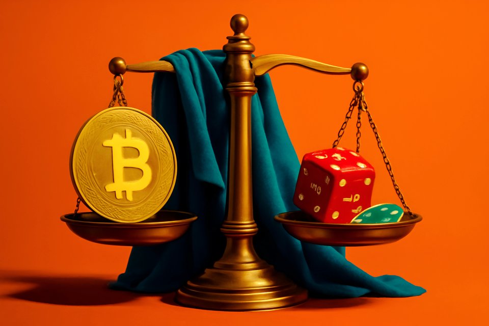 Bitcoin e dadi su una bilancia