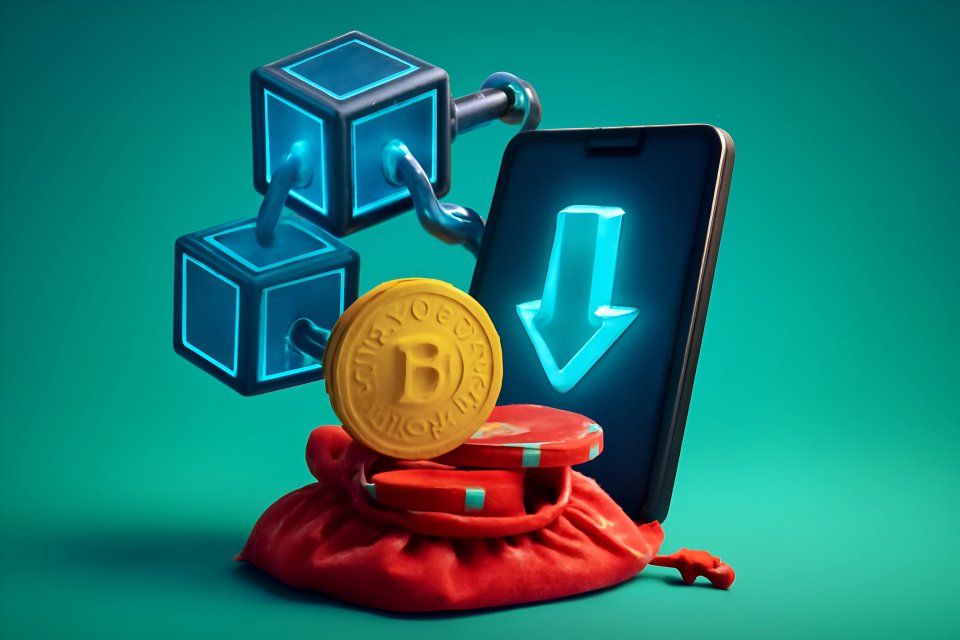Illustrazione di blockchain e criptovalute